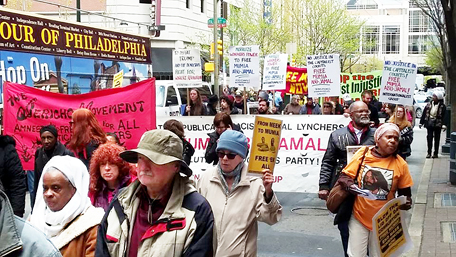 Demonstrate for Mumia Abu Jamal in Philadelphia